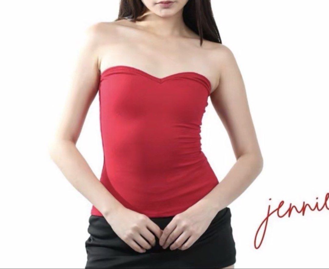 Clota Red Tube Top XS (Category: Sleeveless) located in Manila. Submitted by clothings_by_l (Listing ID 1438577939, Image 3). Description: - Clota red tube top - Size: XS - Sweetheart neckline - Measurements: - Length: 14 inches - Width: 10 3/4 inches - Color: Solid red - Perfect for casual or going-out wear.