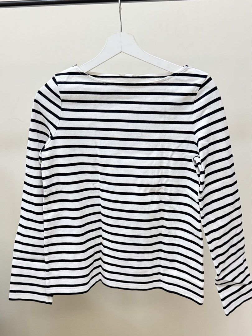 COS Striped Long Sleeve Top - XS (Category: Longsleeves) located in Paranaque City. Submitted by panmakes (Listing ID 1438636787, Image 1). Description: - COS long sleeve top - Black and white stripes - Boat neck - Size: XS - Made in China - Classic and versatile.