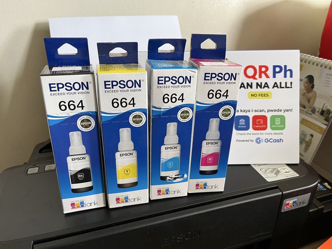 Epson Ink 664 (Category: Printers, Scanners & Copiers) located in Paranaque City. Submitted by donhoanlimitedph (Listing ID 1438540887, Image 1). Description: Epson Ink 664 [200/bottle] BLACK YELLOW MAGENTA 70ml each RFS : Replaced model of printer so have to change ink model too .