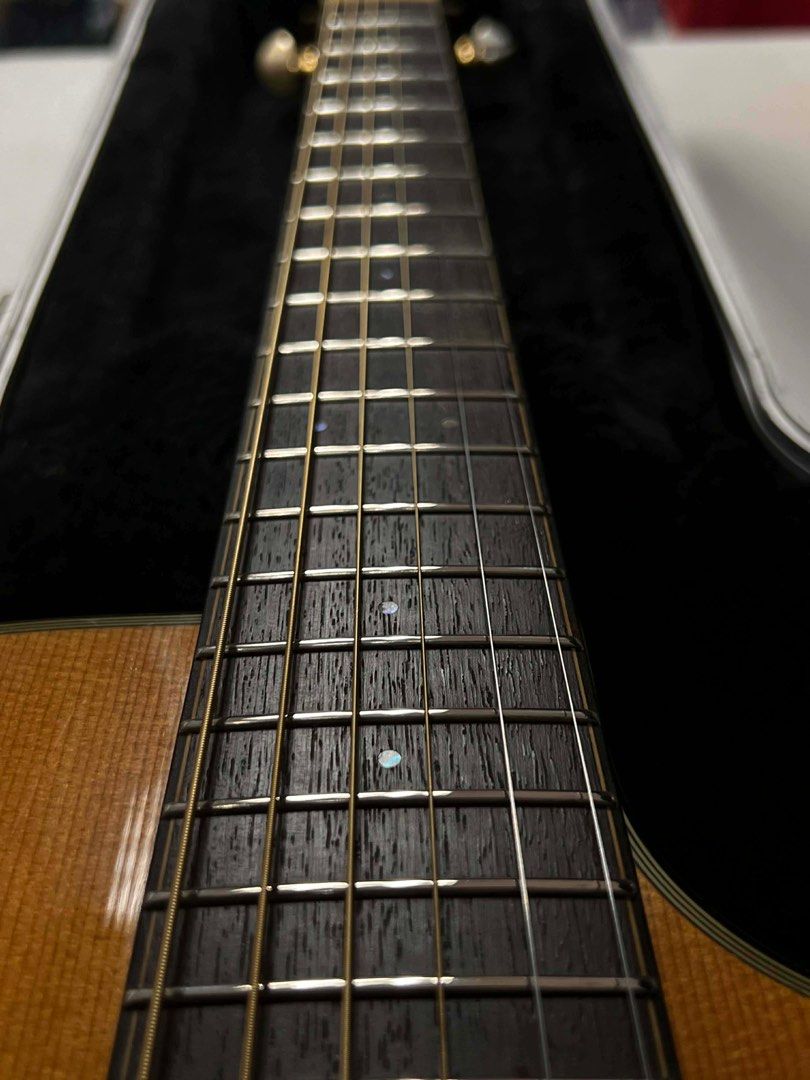Fender Acoustic Guitar (Category: Musical Instruments) located in Quezon City. Submitted by shopsm (Listing ID 1332052276, Image 3). Description: Reselling this Fender Grand Auditorium Acoustic/Electric Guitar Model: Fender GA-45SCE Condition: Excellent Newly cleaned, setup and new strings (June 2026), low action, solid back body and soundboard, dovetailed neck joint, minor belt marks and vintage scratches Open for swap. Pm me your offers ty. Swa
