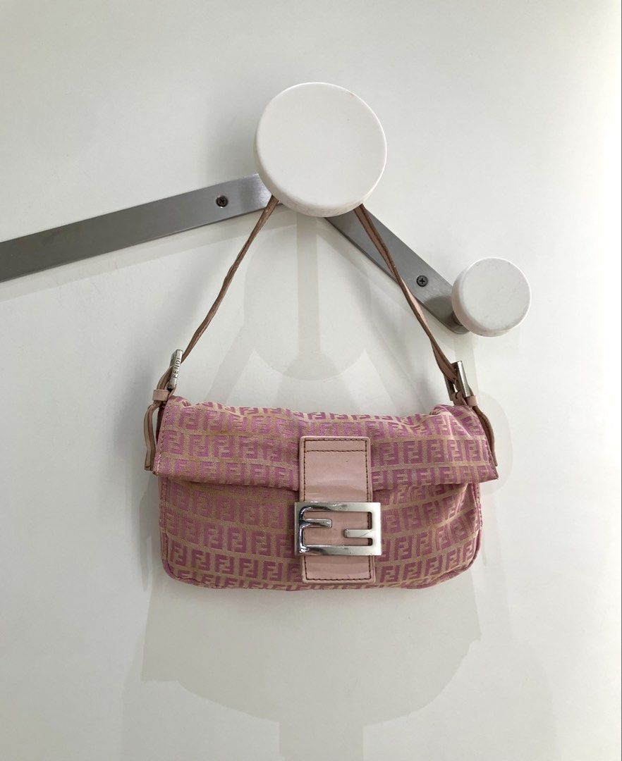 Fendi y2k pink monogrammed baguette bag | fendi zucca zucchino mama mamma baby pink FF logo flap armpit shoulder bag | y2k ahs Pinterest barbiecore fairycore coquette 2000s mcbling harajuku (Category: Shoulder Bags) located in Quezon City. Submitted by redumbrella02 (Listing ID 1438639099, Image 1). Description: Rare find thus the price even if it has flaws. FOR SELF AUTHENTICATION/NGA Dirt marks on body (washable but not sure of maaalis 100% but