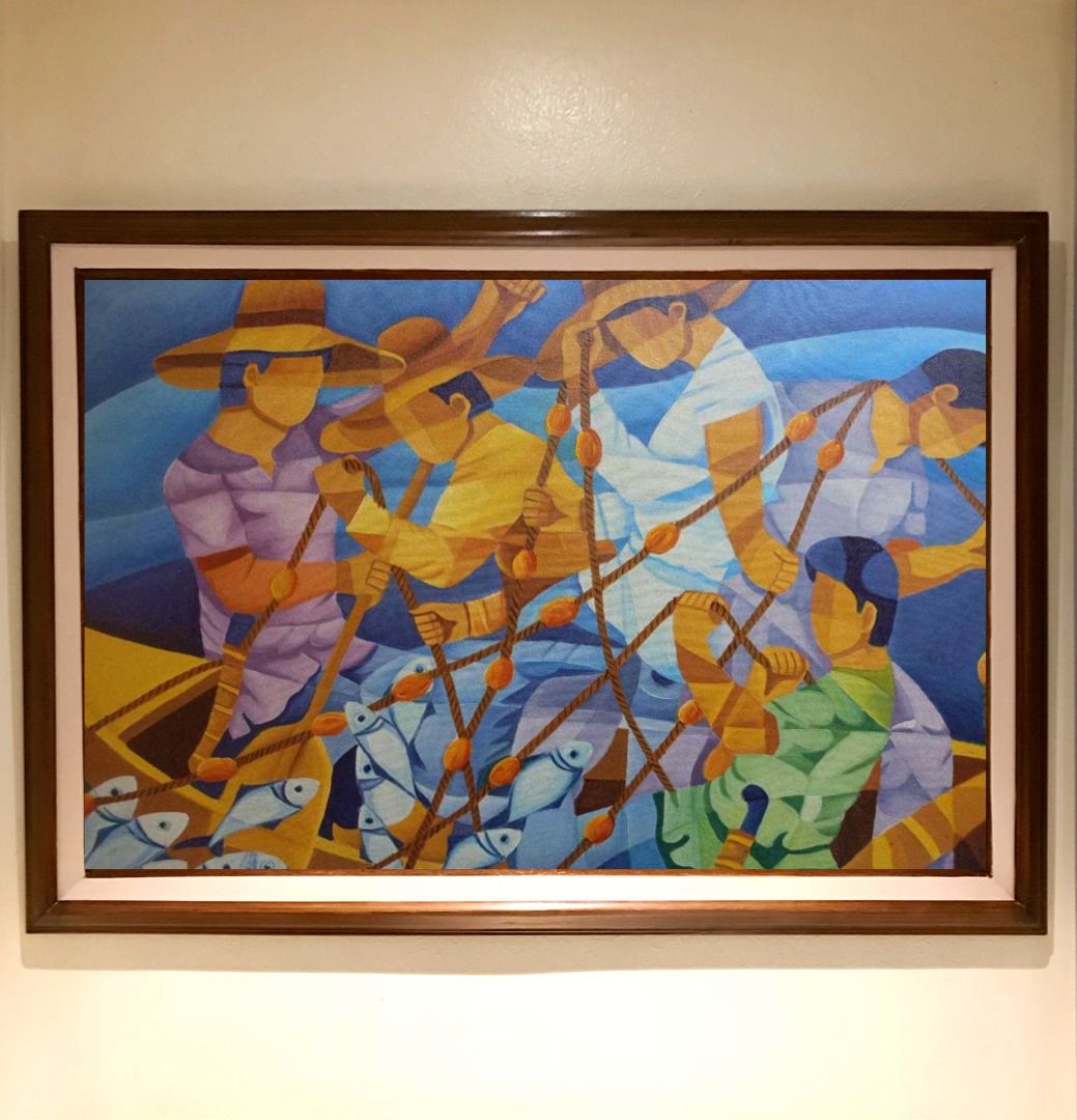 FISH HARVEST 41x29 inches OIL ON CANVAS Painting with Wood Frame, Ready to Hang BRAND NEW (Category: Art & Prints) located in Pasig City. Submitted by dl_art (Listing ID 1438619161, Image 2). Description: 41x29 inches OIL ON CANVAS Painting with Wood Frame, Ready to Hang BRAND NEW OIL on CANVAS, BRAND NEW Ready to Hang 5600 EACH WITH FRAME, 4600 without frame Artist Is SEY P, QUIAMBAO, PANGAN No COA Including frame 41 inches x 29.5 inches No fram