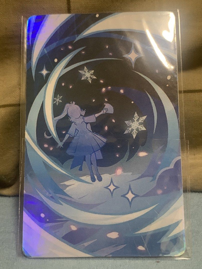 Genshin Impact Ayaka Card (Please see description) (Category: Raw Singles) located in Manila. Submitted by inari05 (Listing ID 1438611875, Image 2). Description: - Genshin Impact Ayaka trading card - Features a detailed Ayaka illustration on the front - Back of card has a blue and white design with Ayaka silhouette -Asking 150 -Sf charged to buyer -First owner -Good condition Rfs:Need space Payment:Gcash.