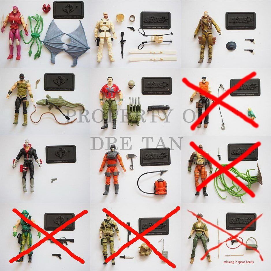 GI JOE 25th ANNIVERSARY (Category: Action & Battle Toys) located in Cainta. Submitted by trixterio (Listing ID 1356862326, Image 1). Description: GI JOE 25th anniversary (GET ALL FOR 4000 only) 𝗪𝗔𝗚 𝗡𝗔 𝗣𝗢 𝗧𝗨𝗠𝗔𝗪𝗔𝗗 𝗔𝗧 𝗕𝗜𝗡𝗔𝗕𝗔𝗔𝗡 𝗞𝗢 𝗡𝗔 𝗣𝗢 𝗬𝗔𝗡 𝗦𝗔 𝗟𝗔𝗦𝗧 𝗣𝗥𝗜𝗖𝗘 𝗞𝗢. WYSIWYG PRICES: Nemesis Immortal 800 Croc Master 700 Destro 300 Snowjob 700 Bazooka 700 Barbeque 600 Wild Bill 500 Copperhead (SOLD to sir Glenn) Fal