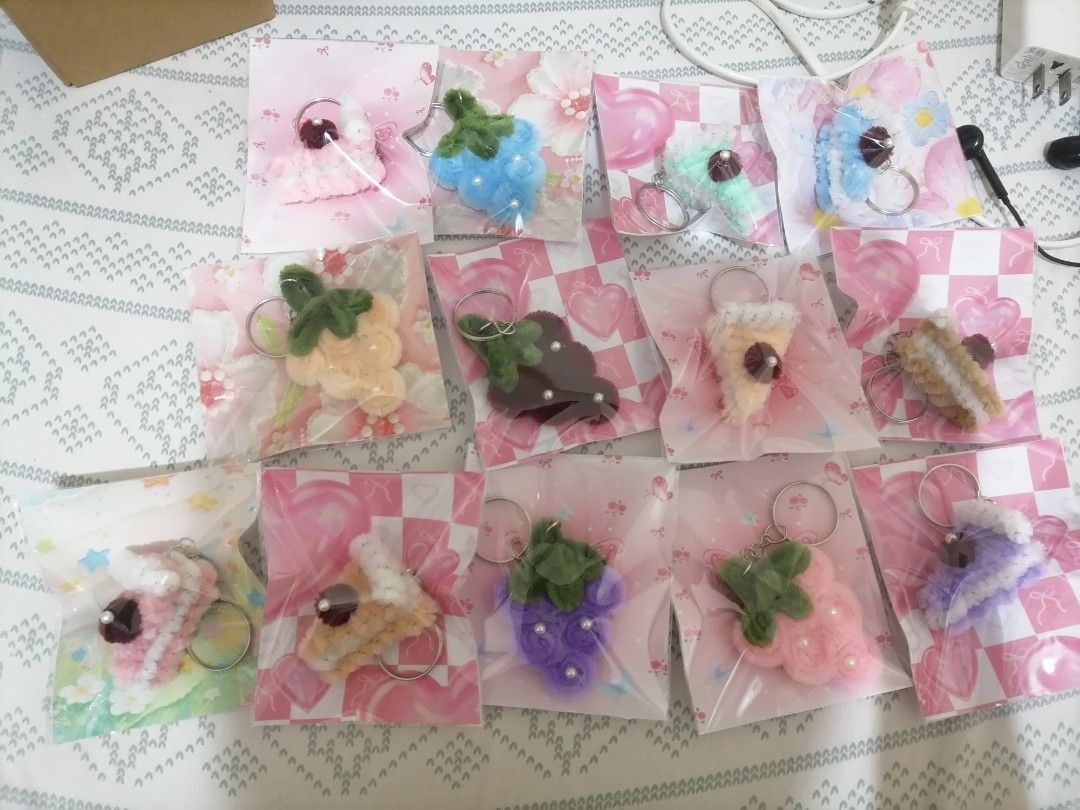 Handmade Felt Keychains and Hair Clips (Category: Hair Accessories) located in Manila. Submitted by tomieee0 (Listing ID 1438673007, Image 3). Description: - Handmade keychains and hair clips - Features fruit, flower, butterfly, and bow designs - Individually packaged - Great for keys, bags, or hair - Ideal for gifts or personal use.