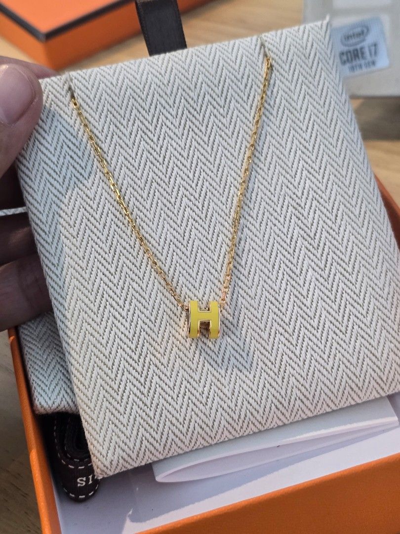 Hermes Mini Pop H Pendant Necklace (Category: Necklaces) located in Taguig. Submitted by mluxeph (Listing ID 1438567110, Image 3). Description: Hermes Mini Pop H Pendant Necklace with Original Box and Dustbag.