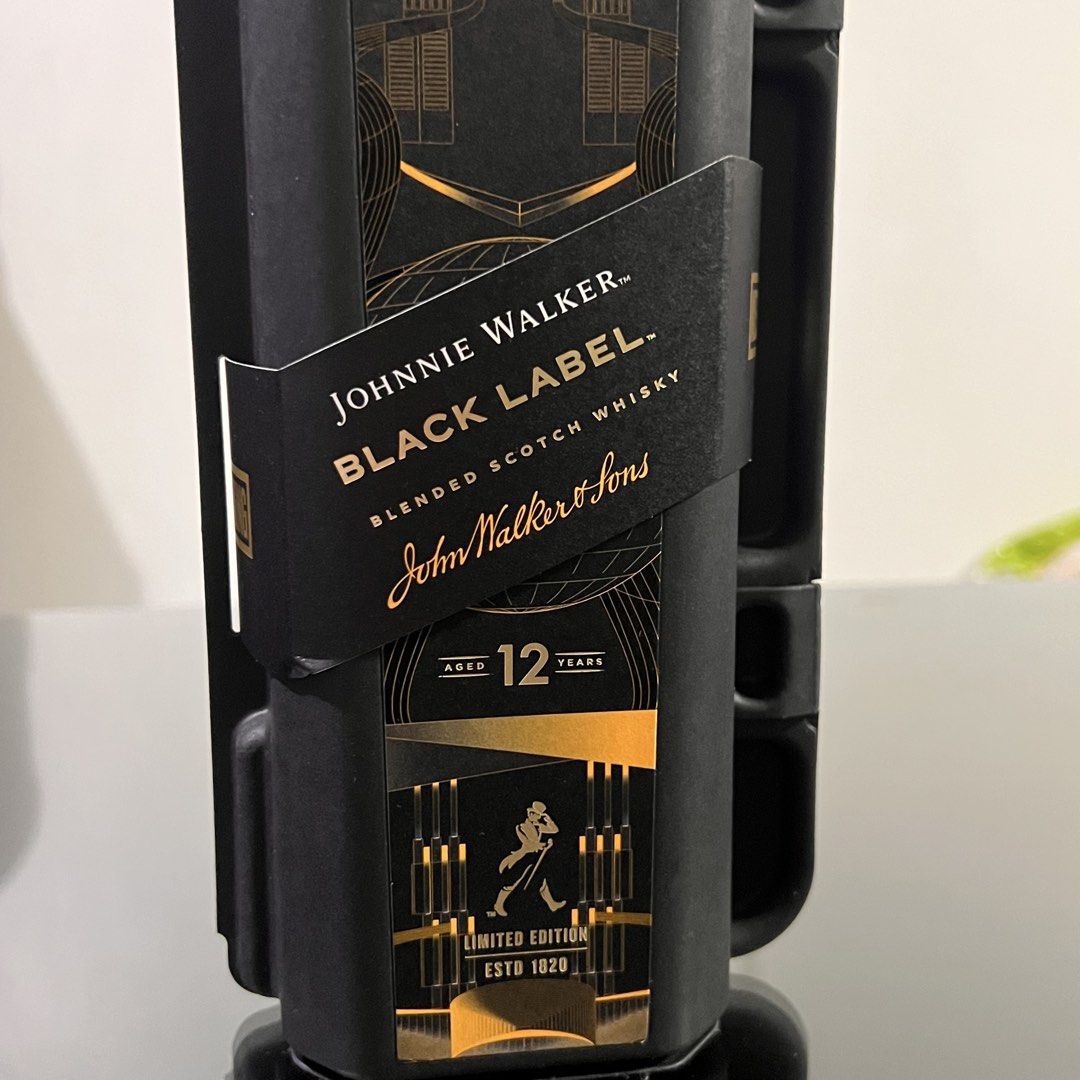 Johnnie Walker Blended Scotch Whiskey Black Label (Category: Beverages) located in Marikina City. Submitted by preloved.mana (Listing ID 1438661323, Image 3). Description: - includes box, never opened - 1 liter - price negotiable - offers up to ₱150 free shipping via lalamove only (within metro manila - more liquor = more discount - MOP: gcash, maya, bpi qr - MOD: lalamove - LOC: marikina.