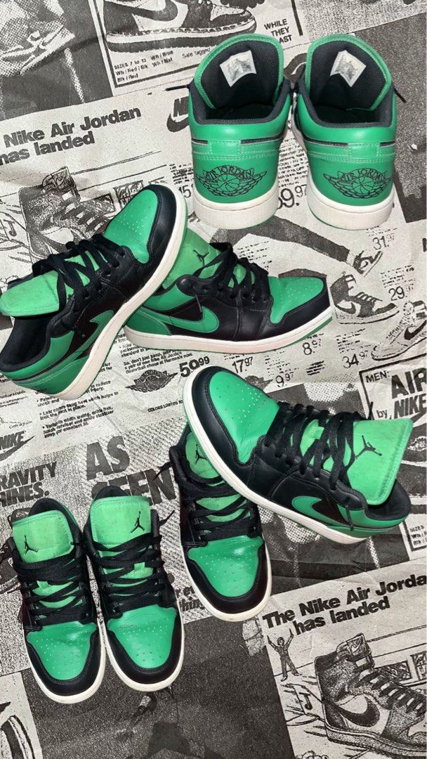 Jordan 1 Low Lucky Green (Category: Sneakers) located in Iloilo. Submitted by drip.avenue (Listing ID 1438678761, Image 1). Description: NEGOTIABLE AS NEW PO TLGA TWICE LG NAGAMIT.