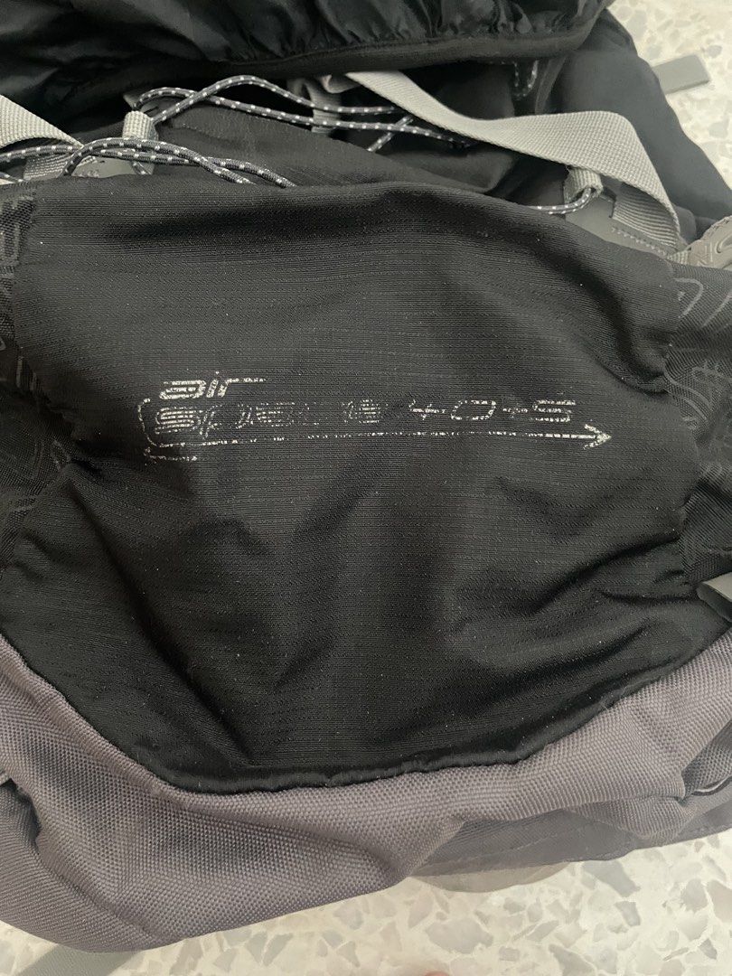 Karrimor Backpack (Category: Backpacks) located in Kuala Lumpur. Submitted by brightcloud_c11310 (Listing ID 1435886421, Image 3). Description: - Karrimor backpack ideal for outdoor use, 40L+5 (refer to photo) - Main compartment with drawstring closure. - Top compartment (outer) - Side pocket with zipper. (Slight hidden) - 2 Side pocket for bottle, umbrellas and etc - Padded back for comfort. - Bottom compartment for shoes - Adjustable straps. - 