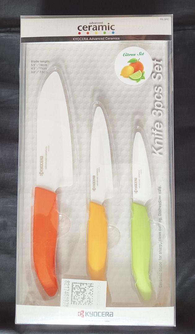 Kyocera Ceramic Knife 3pc Set Santoku Utility Paring457441458846453760
