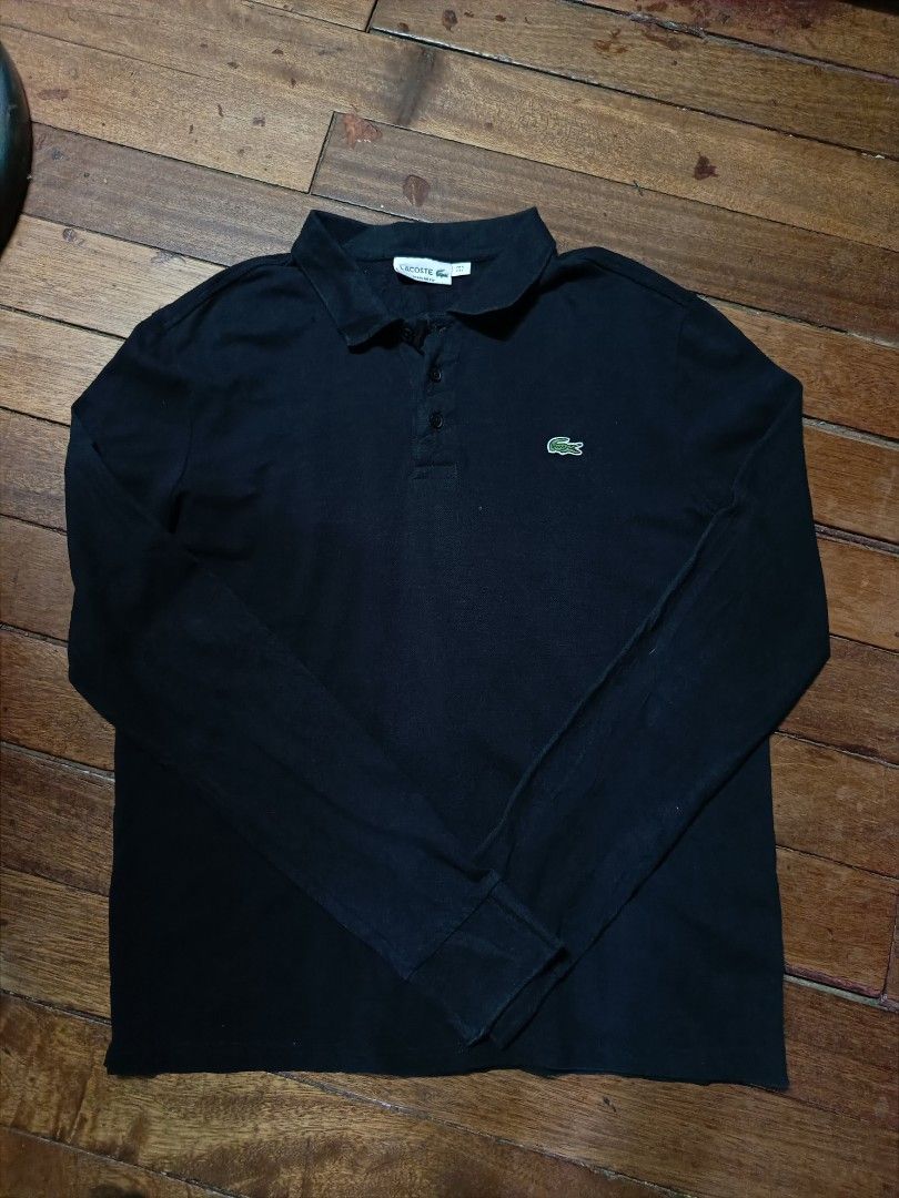 Lacoste Long Sleeve Polo Shirt (Category: Tshirts & Polo Shirts ) located in Manila. Submitted by lootnlatch (Listing ID 1438579989, Image 1). Description: 21x26 excellent condition issue see last pic pinhole negotiable .