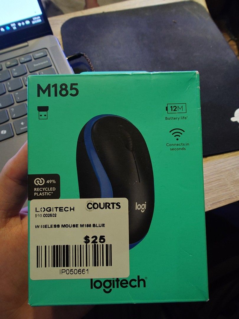 Logitech M185 Wireless Mouse - Blue457493400320092160