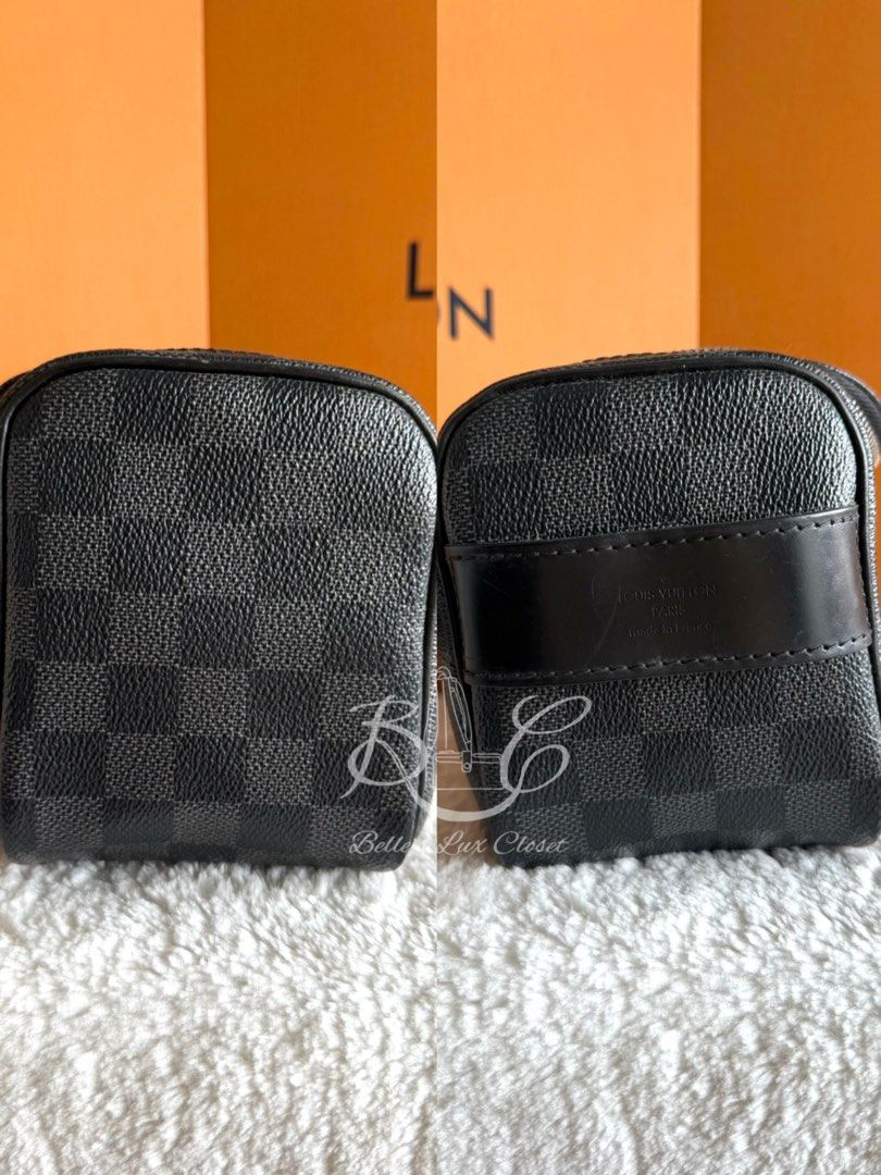 Louis Vuitton Toiletry Bag in Damier Graphite (Category: Luxury Bags & Wallets) located in Paranaque City. Submitted by belles_lux_closet (Listing ID 1438645664, Image 3). Description: AUTHENTIC TOILETRY BAG IN DAMIER GRAPHITE CANVAS ✅ 100% Guaranteed Authentic ✅ Excellent Condition, Rank A ✅ Comes with provided dust bag and authenticity certificate! ✅ Legit seller ✅ Retails at ~Php 65,000 in-stores, selling for only Php 38,800! ✅ Kindly send us 