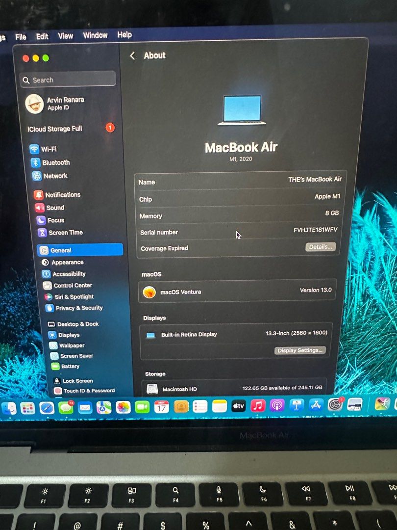 MacBook Air M1 2020 (Category: Laptops & Notebooks) located in Manila. Submitted by happyearth-d097 (Listing ID 1438567836, Image 2). Description: - MacBook Air M1 2020 - Apple M1 chip - 8GB RAM - 256GB storage - 13.3-inch Retina display - Battery health: 91% - Includes original Apple charger and cable - Ideal for students, online classes, and editing.