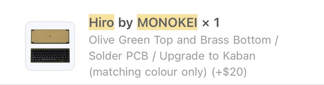 MONOKEI Hiro Keyboard - Olive Green457924164935362561