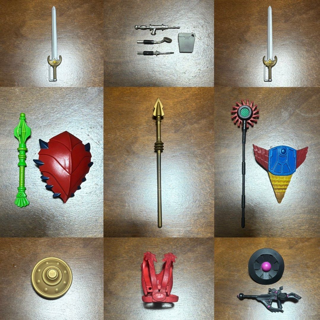 MOTU Weapons & Accessories (Category: Action & Battle Toys) located in Muntinlupa City. Submitted by toychestmnl (Listing ID 1438685309, Image 1). Description: P500 each.