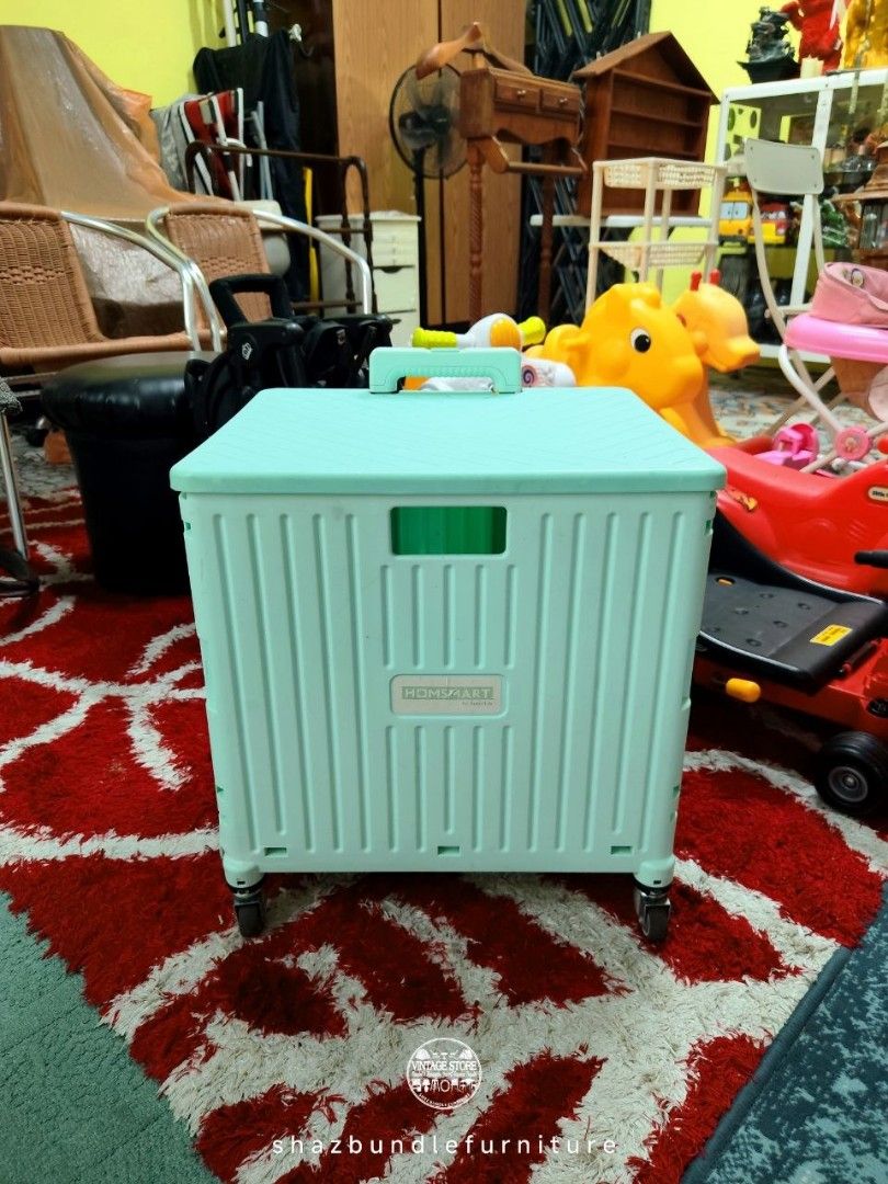 MULTIFUNCTION TROLLEY (Category: Storage Boxes & Baskets) located in Pekan. Submitted by Exclusive_Furniture (Listing ID 1438657129, Image 2). Description: MULTIFUNCTION FOLDING TROLLEY - Like New condition - Size besar dan luas, mcm2 boleh isi brg. Bawa g camping ke, shopping ke mmg cun. - Nk buay jadi storage pn boleh ada tutup atas. - Roda bukan plastik, jenis heavy-duty bila tolak dia lancar dan ringan. Siap ada lock utk bg tak bergerak. - Bo