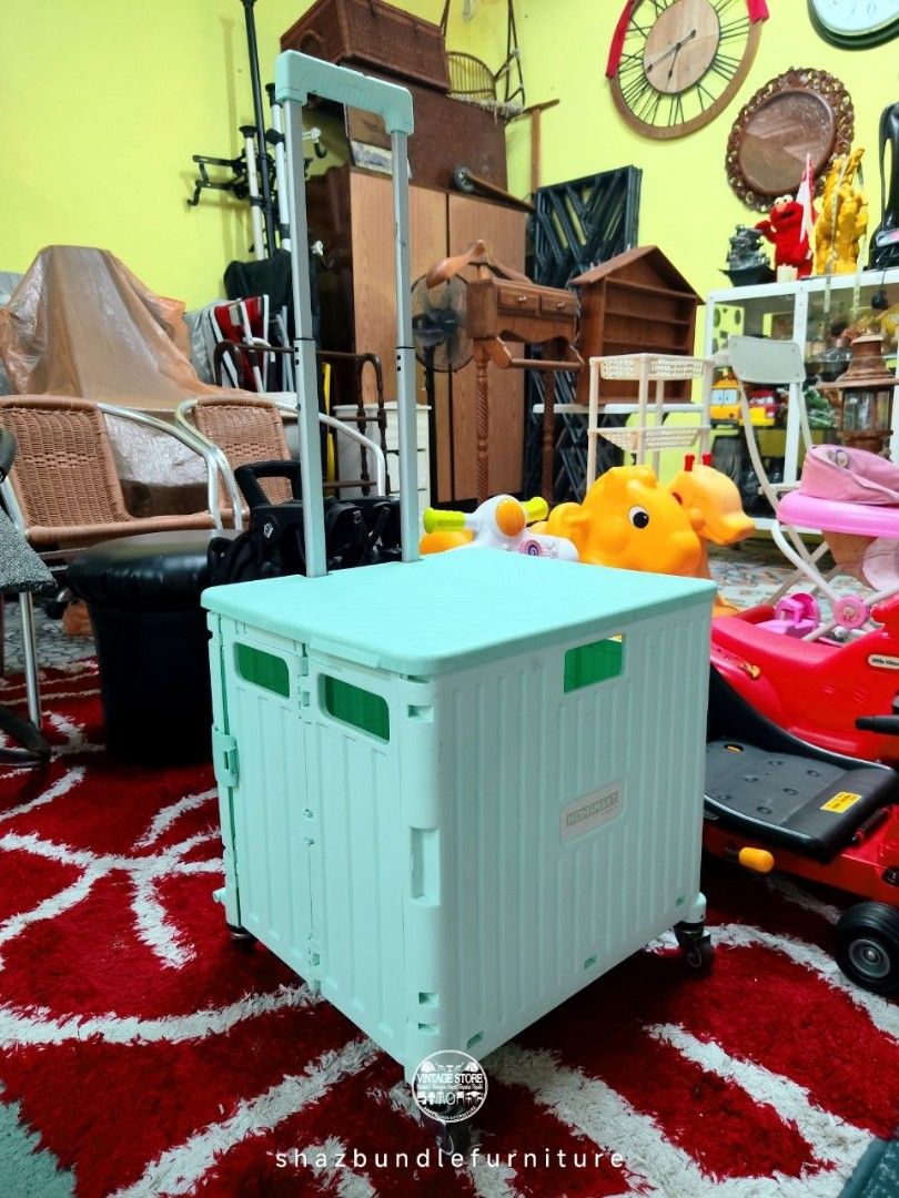 MULTIFUNCTION TROLLEY (Category: Storage Boxes & Baskets) located in Pekan. Submitted by Exclusive_Furniture (Listing ID 1438657129, Image 3). Description: MULTIFUNCTION FOLDING TROLLEY - Like New condition - Size besar dan luas, mcm2 boleh isi brg. Bawa g camping ke, shopping ke mmg cun. - Nk buay jadi storage pn boleh ada tutup atas. - Roda bukan plastik, jenis heavy-duty bila tolak dia lancar dan ringan. Siap ada lock utk bg tak bergerak. - Bo