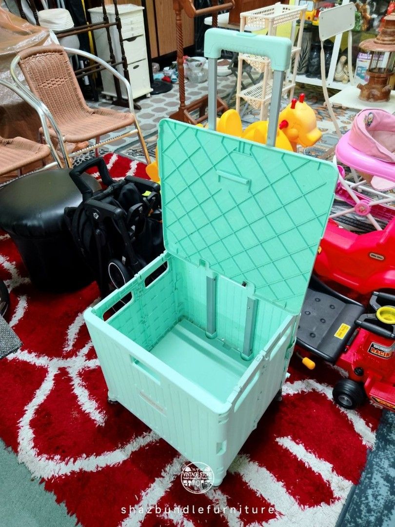 MULTIFUNCTION TROLLEY (Category: Storage Boxes & Baskets) located in Pekan. Submitted by Exclusive_Furniture (Listing ID 1438657129, Image 1). Description: MULTIFUNCTION FOLDING TROLLEY - Like New condition - Size besar dan luas, mcm2 boleh isi brg. Bawa g camping ke, shopping ke mmg cun. - Nk buay jadi storage pn boleh ada tutup atas. - Roda bukan plastik, jenis heavy-duty bila tolak dia lancar dan ringan. Siap ada lock utk bg tak bergerak. - Bo