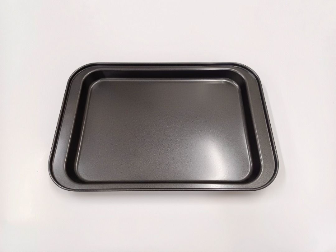 Non Stick Cookie Flat Sheet Baking Pan (Category: Bakeware) located in Quezon City. Submitted by inter_active_megawares (Listing ID 1438570351, Image 3). Description: Non Stick Cookie Flat Sheet Baking Pan IAC-139 - Small Price: P150.00 Weight:240g OUTER MEASUREMENTS Length:31.5cm/12.4" Width:22cm/8.6" Height:2.5cm/1" INNER MEASUREMENTS: Inner Top:26.5x19.5cm Inner Bottom:25.5x18cm IAC-140 - Medium Price: P175.00 Weight:340g OUTER DIMENSIONS Leng