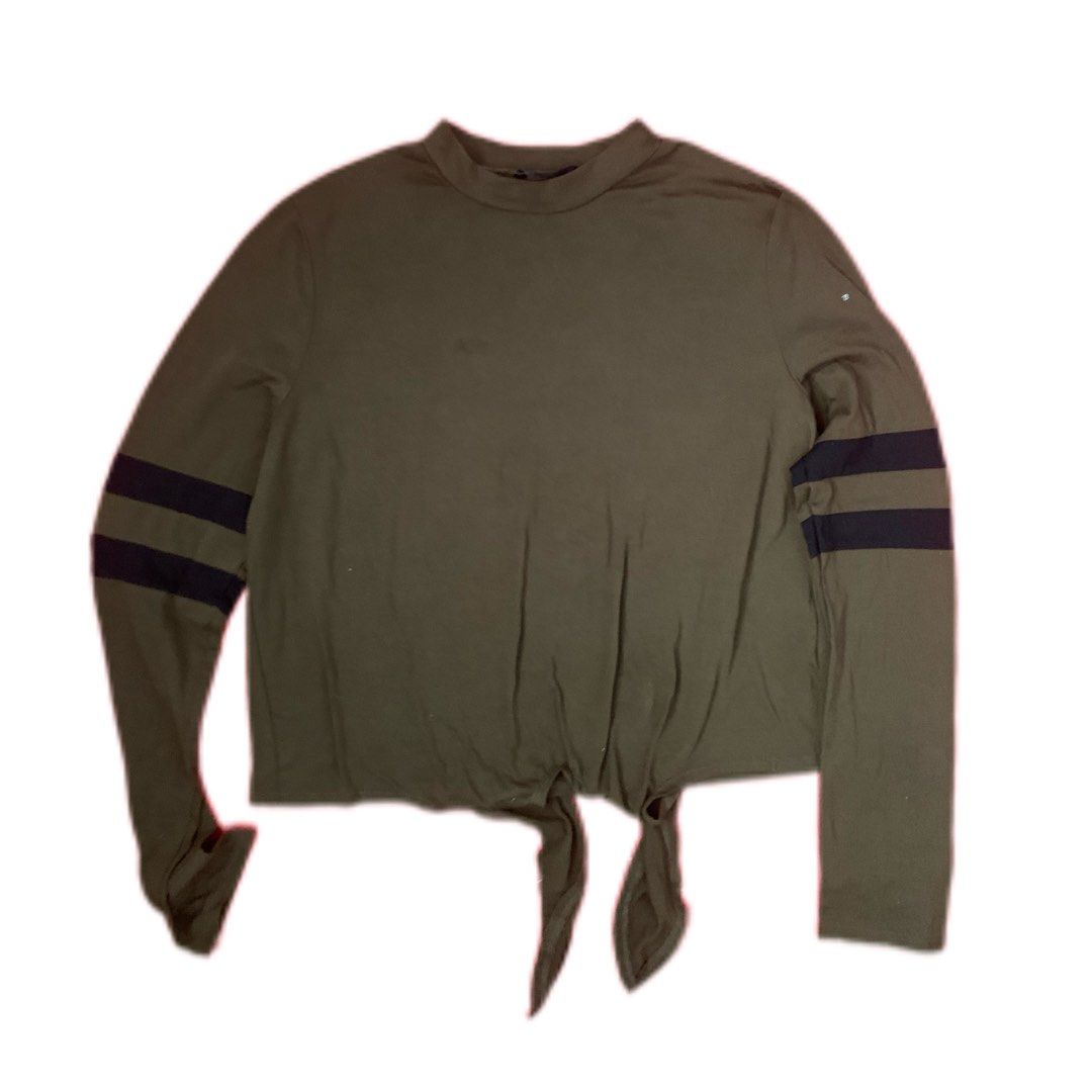Olive Green Front Tie Long Sleeve Round Neck (Category: Blouses) located in General Trias. Submitted by sofiethrifts (Listing ID 1438588076, Image 1). Description: .