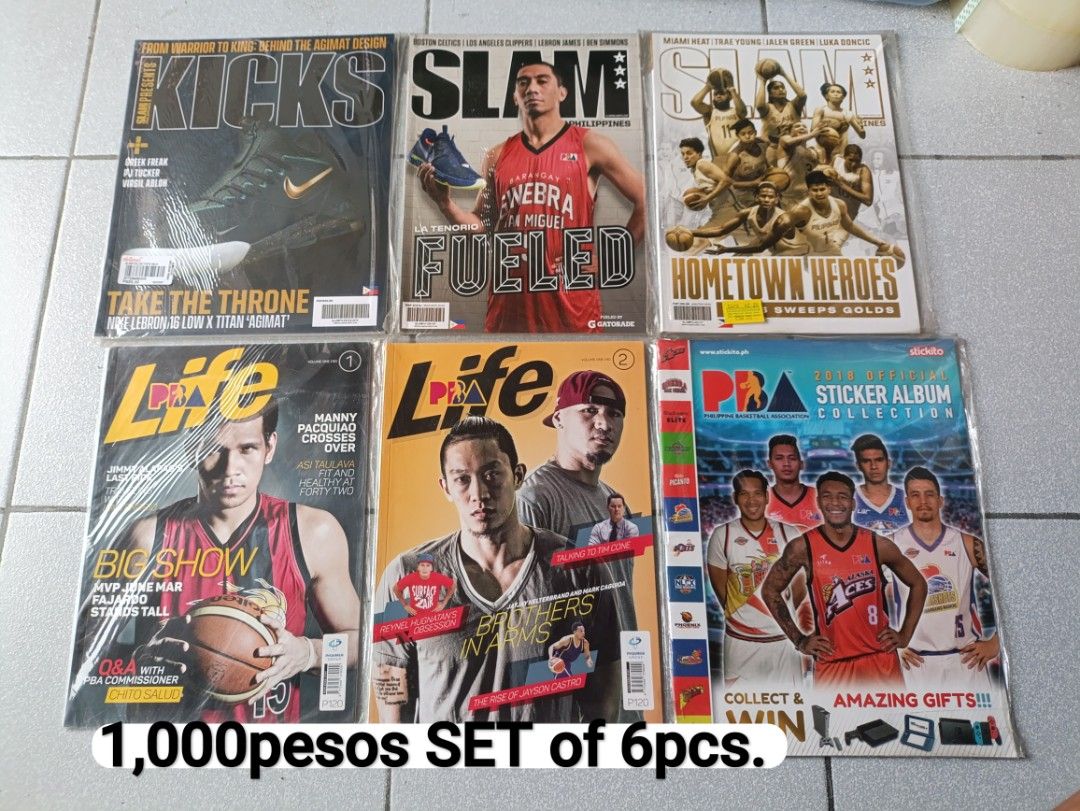 PBA BASKETBALL MEMORABILIA SET (Category: Magazines) located in Quezon City. Submitted by collectandselect (Listing ID 1438674502, Image 1). Description: PBA BASKETBALL MEMORABILIA SET NO BREAKING OF SET! Get ALL 6pcs. for 1,000pesos ⚠️FIRM PRICE! Lowballing Offers will be Ignored! ⚠️These are OLD PRE-LOVED ITEMS! So Please Manage your Expectations! ⚠️Expect Creases Due to Age and Storage! ⚠️1st to PAY Gets the Item(s)! ⚠️ I have the right to cho
