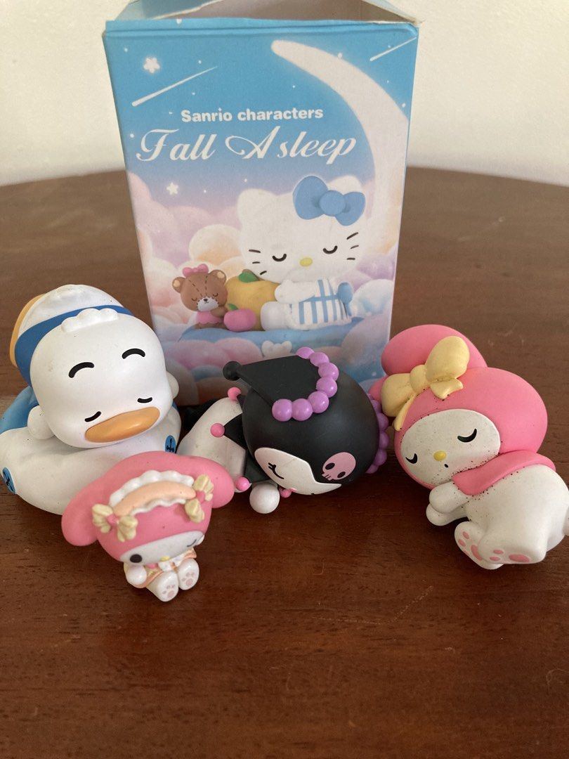 Pop Mart Sanrio Falls Asleep (Category: Designer & Blind Box Toys) located in Makati City. Submitted by 316toysandmore (Listing ID 1438505560, Image 1). Description: Pop Mart Sanrio Falls Asleep Pekkle, Kuromi, My Melody 1k for all.
