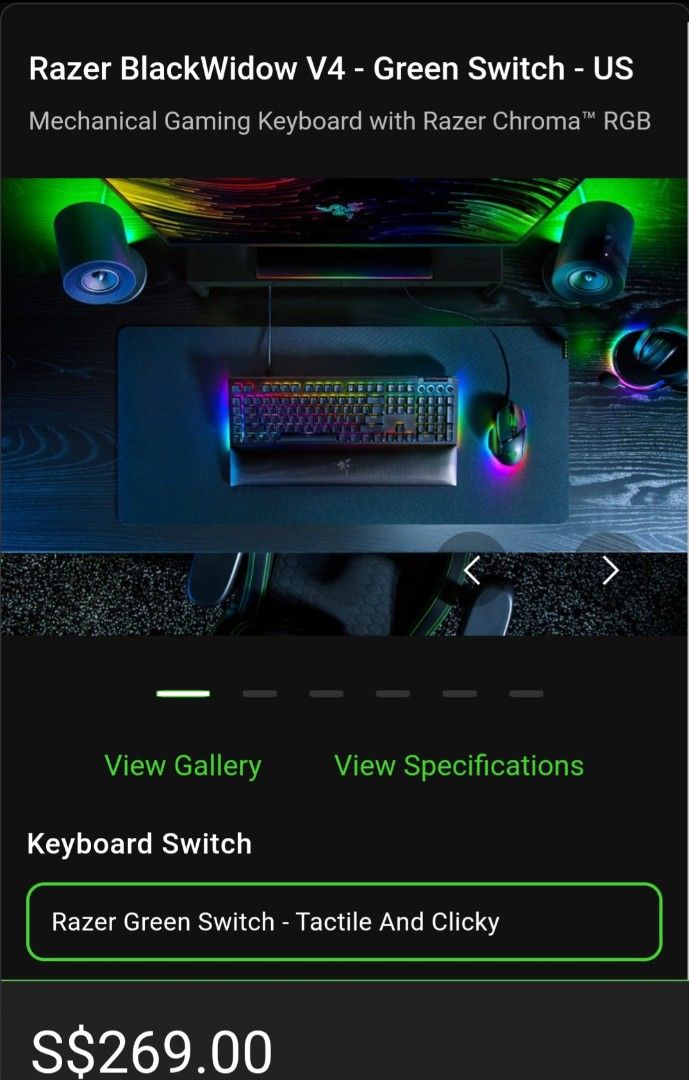 Razer BlackWidow V4 - Green Switch - US457374767377950720