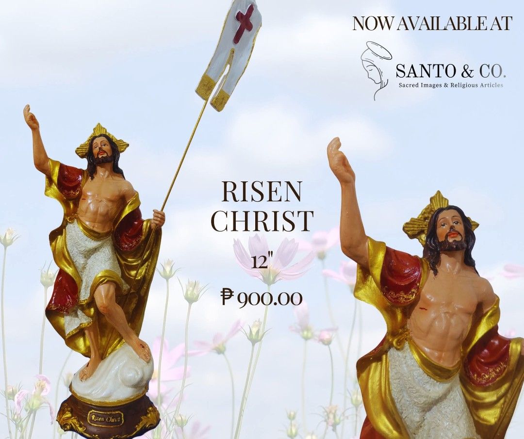 Risen Christ (Category: Religious Items) located in Paranaque City. Submitted by santo_coph (Listing ID 1438619612, Image 1). Description: ✨ Purihin ang Panginoon! ✨ Blessed Ascension Sunday to everyone! Today, we celebrate the glorious moment our Lord ascended into heaven. His ascension signifies a beautiful transition—from His physical presence on earth to His powerful spiritual presence dwelling within His Church and within each of us. 🕊️ As 