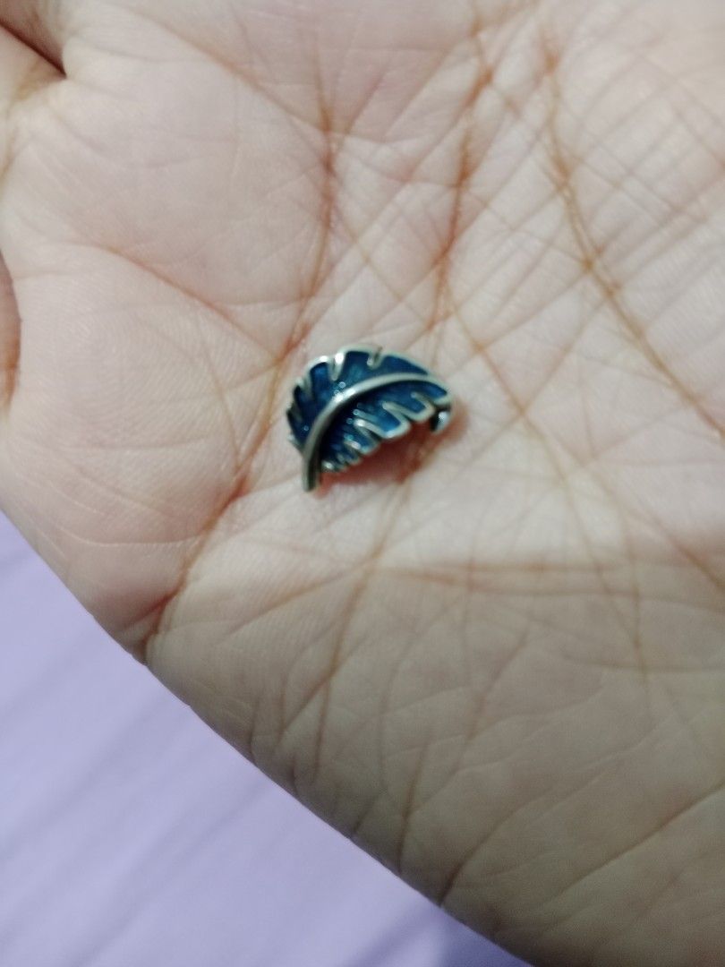 Pandora Charms - Heart and Feather (Category: Charms) located in Cabuyao City. Submitted by jcbc0120 (Listing ID 1438597766, Image 2). Description: -Heart charm sold❌ - Set includes two silver charms. - Designs: heart with star and blue feather. - Suitable for bracelets or necklaces. - Small and detailed. - Polished finish..