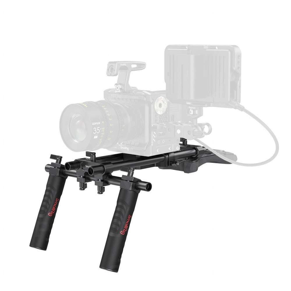 SmallRig Basic Shoulder Rig Kit (Category: Other Photography Accessories) located in Ampang. Submitted by fas29 (Listing ID 1438664095, Image 3). Description: 1. Universal shoulder kit for shoulder shooting mode 2. Ergonomic shoulder pad offers a comfortable shooting experience. 3. Universal baseplate accommodates various camera types. 4. Adjustable handles rotate up to 360°to support different shooting modes. 5. Multiple 1/4”-20 threaded holes f