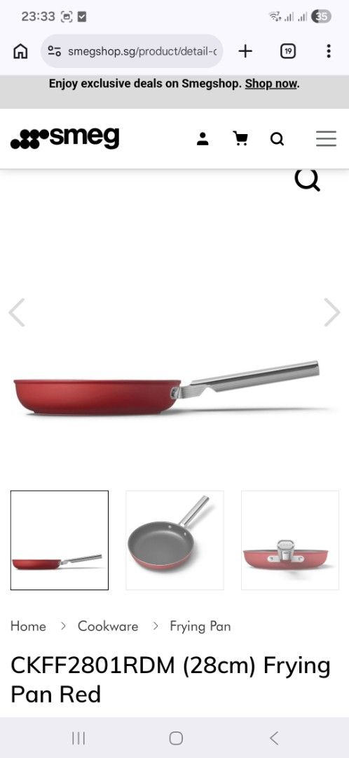SMEG 28cm Padella Frying Pan - Red457877695601715200