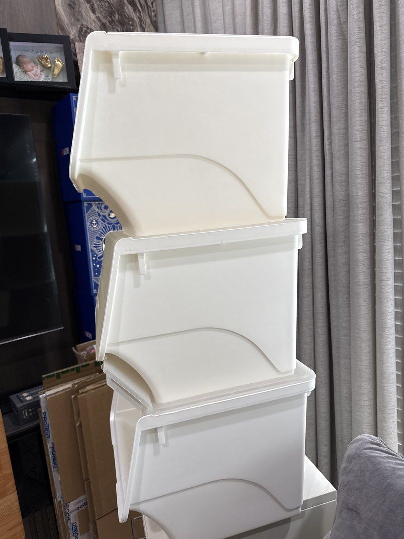 Stackable Storage Bins - White457310442829926403