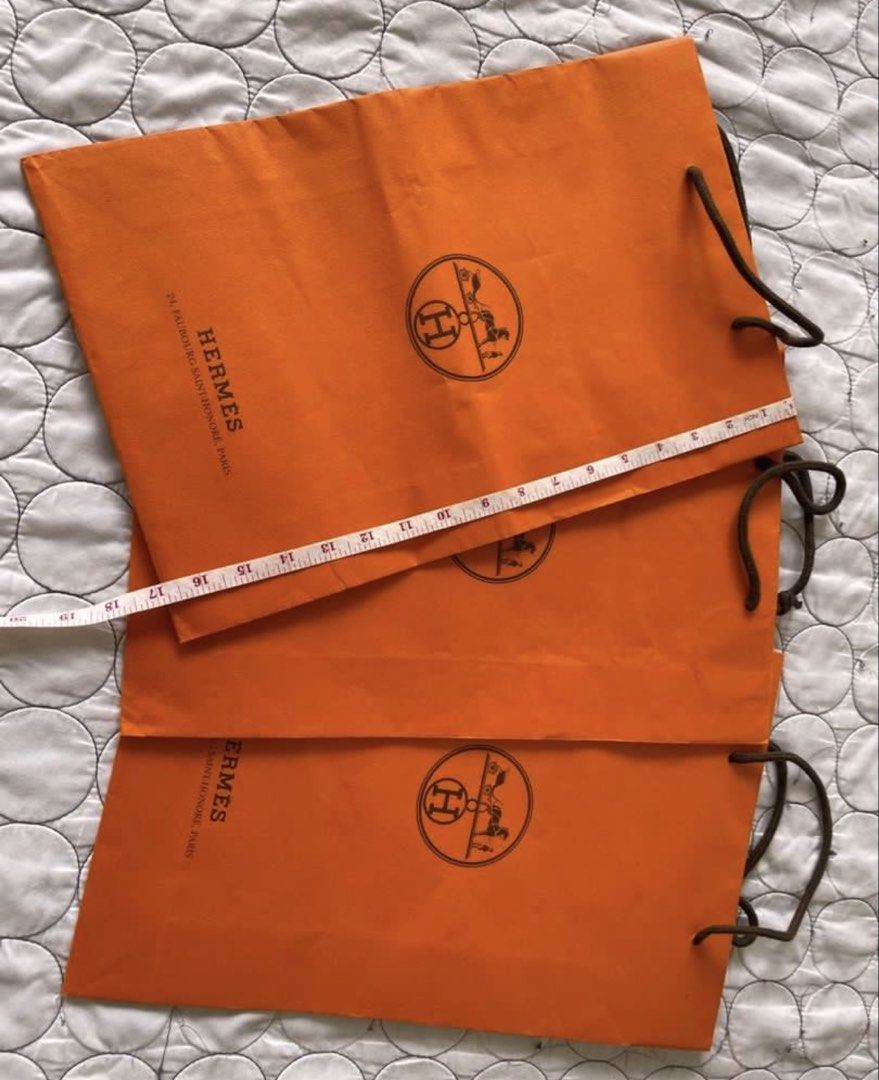 Take All! Authentic Hermes Orange Paper Bags (Category: Luxury Bags & Wallets) located in Taguig. Submitted by supplementary (Listing ID 1435930704, Image 2). Description: Authentic Large size.