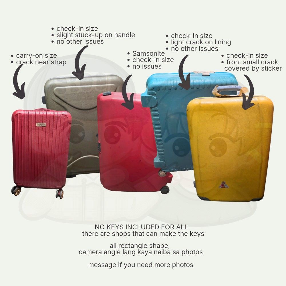 Take all luggage bags (Category: Luggage) located in Malabon City. Submitted by malabon.sisters (Listing ID 1438691931, Image 1). Description: luggage bags take all for 1500 negotiable if sure buyer -as is where is. hindi para sa maarte -read everything in pic loc: malabon.