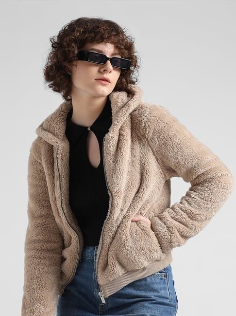 Terranova Teddy Bear Fur Jacket with Hood (Category: Coats, Jackets and Outerwear) located in Santa Rosa. Submitted by love.princess (Listing ID 1438590085, Image 1). Description: Brand: Terannova Orig price: 1,695 Used 2x Size M (but fits up to Large) No issue/flaws. - Terranova teddy bear jacket - Soft, teddy bear texture - Zip-up closure - Hood for warmth - Two front pockets - Neutral beige color - Easy to pair with outfits - Perfect for chill