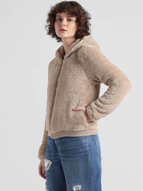 Terranova Teddy Bear Fur Jacket with Hood (Category: Coats, Jackets and Outerwear) located in Santa Rosa. Submitted by love.princess (Listing ID 1438590085, Image 3). Description: Brand: Terannova Orig price: 1,695 Used 2x Size M (but fits up to Large) No issue/flaws. - Terranova teddy bear jacket - Soft, teddy bear texture - Zip-up closure - Hood for warmth - Two front pockets - Neutral beige color - Easy to pair with outfits - Perfect for chill