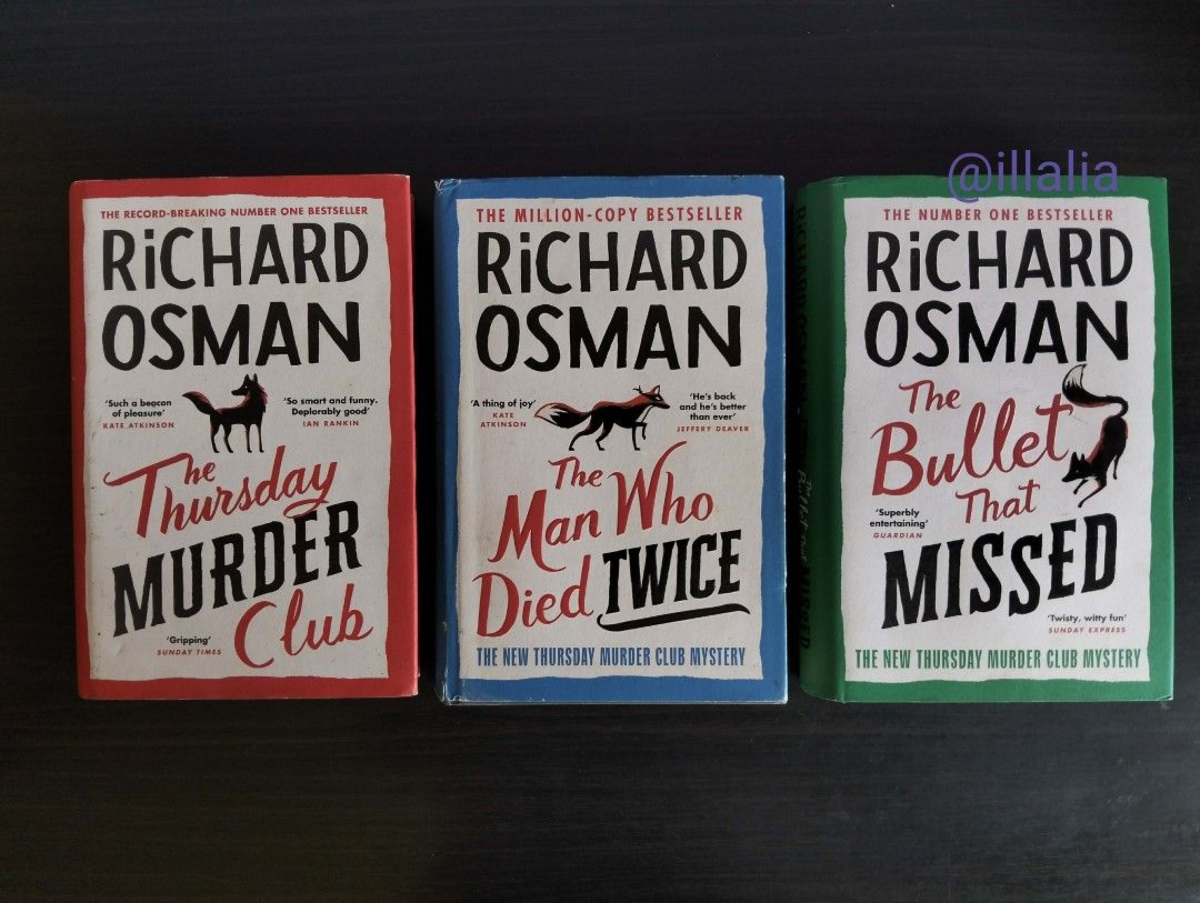 The Thursday Murder Club Bundle Hardcover (Category: Storybooks) located in Balanga. Submitted by illalia (Listing ID 1438548431, Image 1). Description: See photos for the condition of the books. MOP: Gcash, Maya, Gotyme, Bank Transfer MOD: JNT Loc: Bataan PM for inquires.