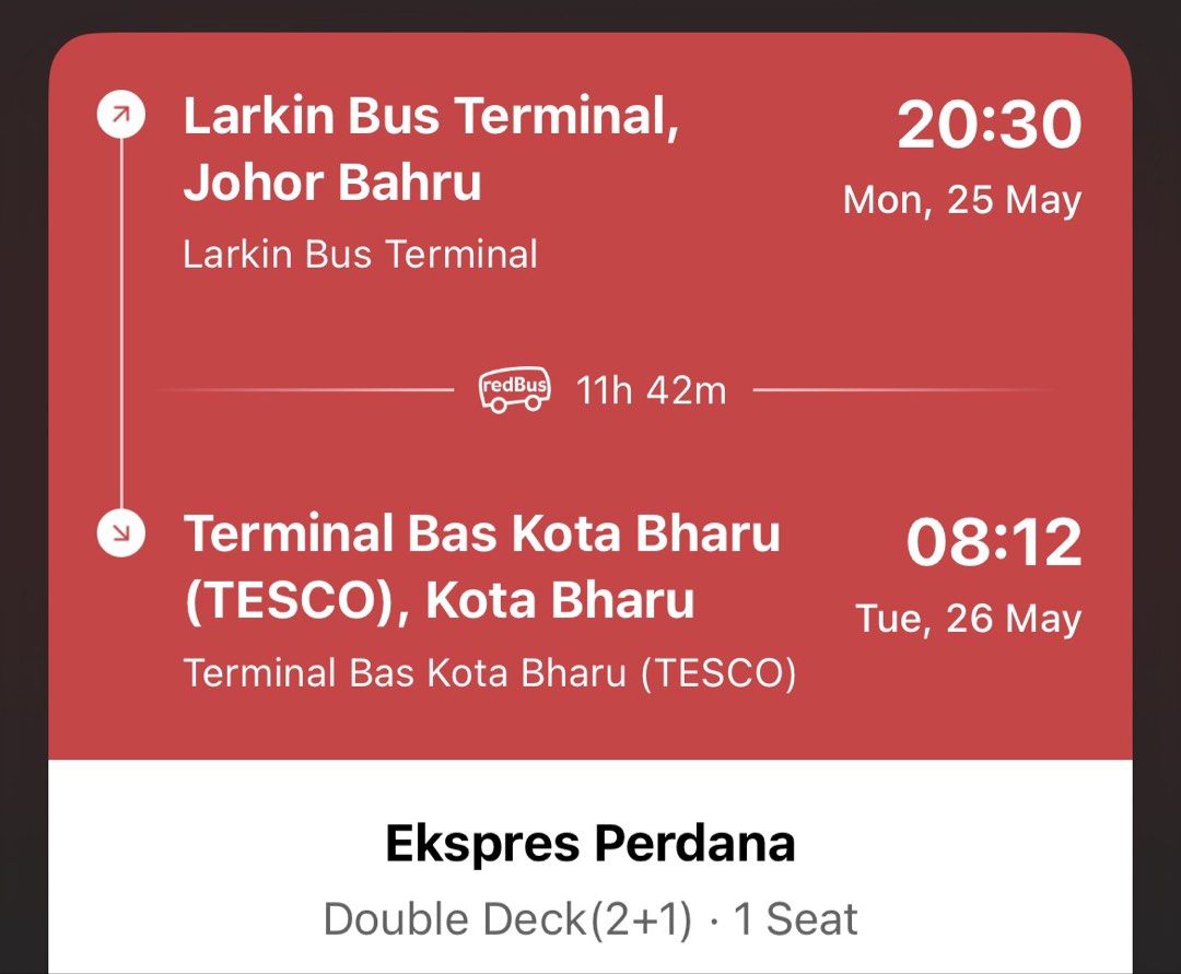 Tiket bas larkin johor bahru - kota bharu (tesco), Tickets & Vouchers ...