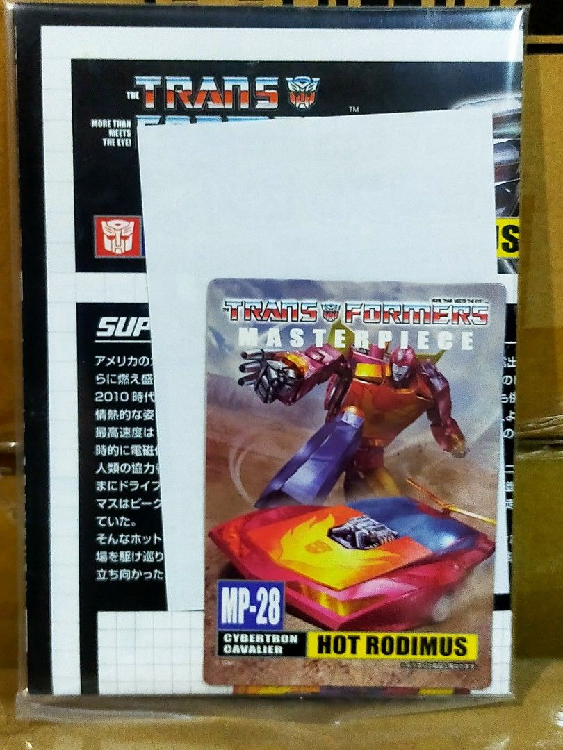 Transformers Masterpiece MP-28 Hot Rodimus (Category: Figurines & Statues) located in Manila. Submitted by sug0it0ys (Listing ID 1438677598, Image 3). Description: *Kindly read before messaging offers. Click on the ad to see full details. No Trades ❌ Pass on Low offers ❌ No Long Reservations ❌ ================= TAKARA TOMY Transformers Masterpiece MP-28 Hot Rodimus *2016 release *OPENED *sealed clamshell *complete accessories *with manual =======
