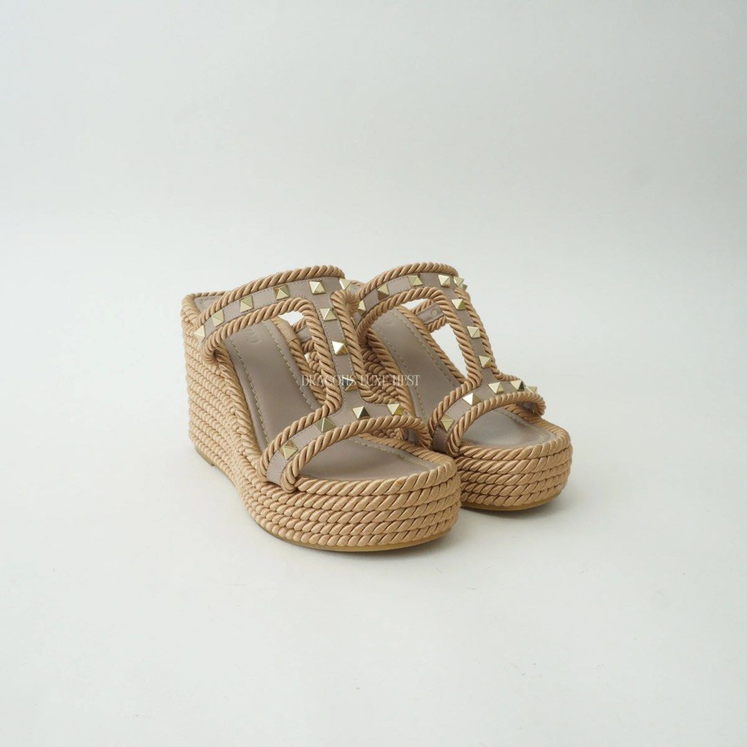 Valentino Rockstud Espadrille T-Strap Wedge (Category: Sneakers & Footwear) located in Taguig. Submitted by dluxenest (Listing ID 1438531767, Image 1). Description: Last price posted Inclusion: box, dust bag, care booklet You may follow us on IG : dluxenest FB : Dragons Luxe Nest.