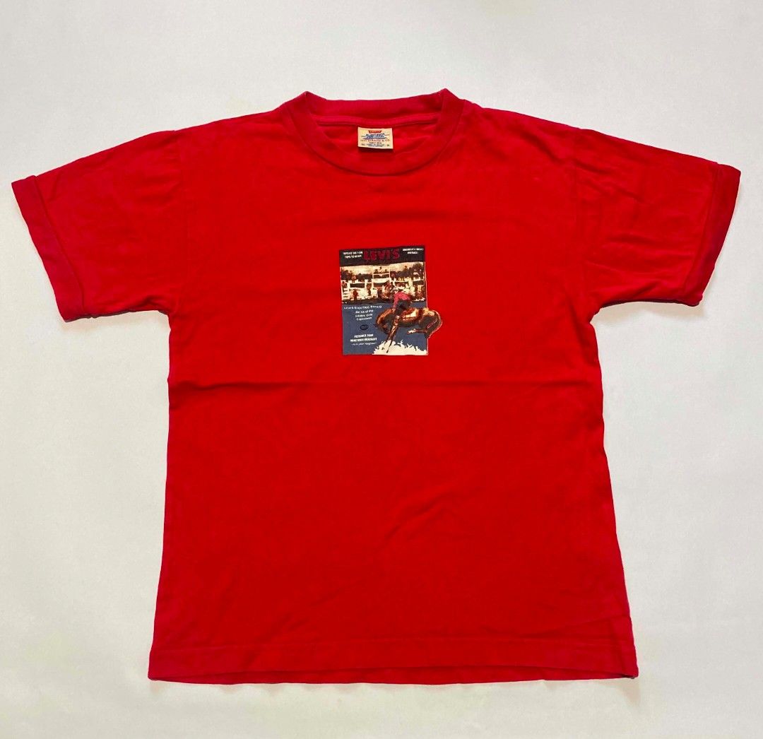 Vintage Levi's Rodeo Cowboy (Category: Tshirts & Polo Shirts ) located in Baguio. Submitted by thrifah0lic_ (Listing ID 1438661447, Image 1). Description: Vintage Levi's Rodeo Cowboy Dimes ( 𝒊𝒏𝒄𝒉𝒆𝒔 ) Width: 17 Length: 23 Size: S Flaws: None Condition: 10/10 Color Rate: 10/10 Check all photos carefully before buying. Color may vary due to lighting. We'll add the flaws in the photos if there's any. Limit your expectations. All items are washe