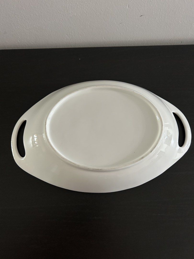White Oval Serving Dish with Handles457444897273292802
