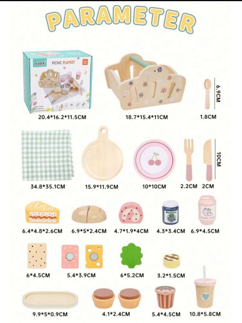 Wooden Pretend Play Bread & Pastry Cutting Set (Category: Kids Toys) located in Gapan. Submitted by lacessilksfrills (Listing ID 1438504244, Image 2). Description: Wooden Pretend Play Bread & Pastry Cutting Set, Children's Early Education Kitchen Playset With Basket, Educational Toy.
