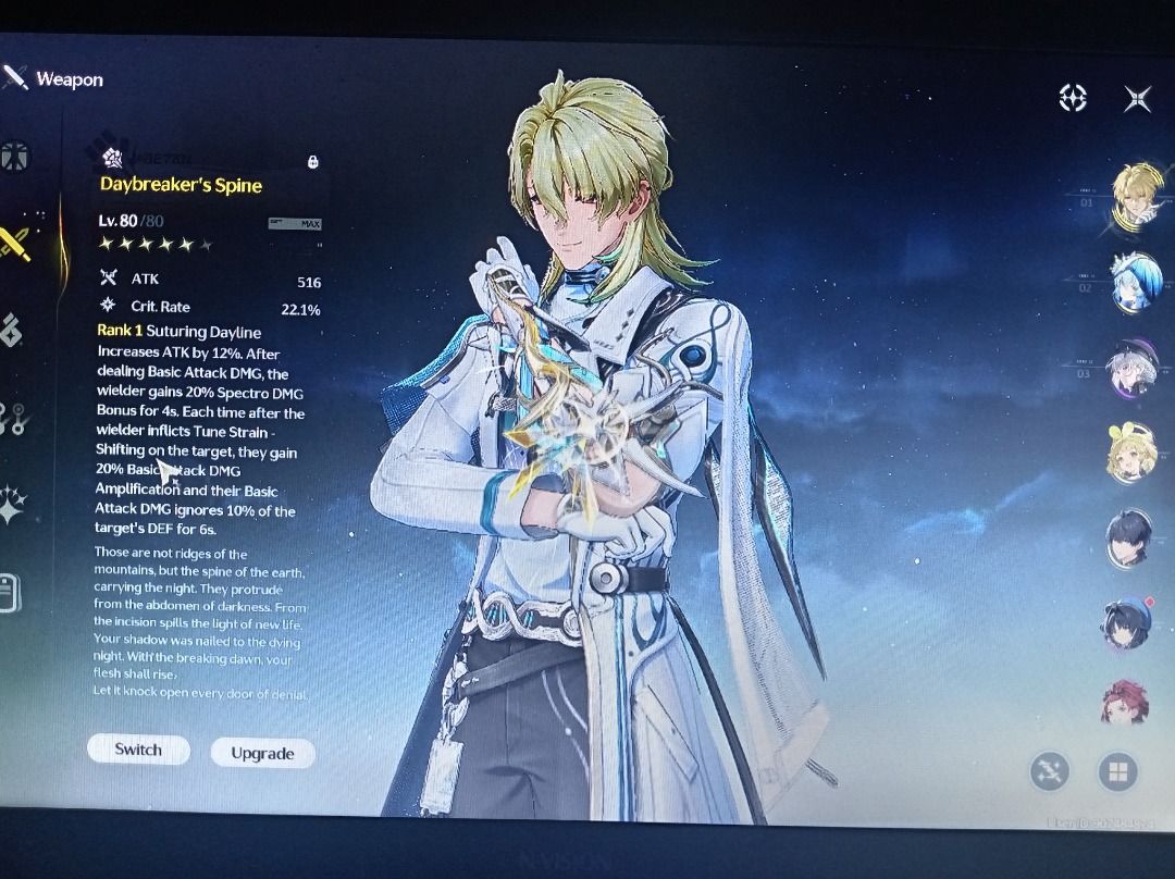 Wuthering Waves UL54 Sea account (Category: Everything Else Others) located in Caloocan City. Submitted by davie_790 (Listing ID 1438646457, Image 2). Description: payment option is only gcash UL54 SEA characters: luuk herssen s3 with signature weapon shorekeeper with 5str hiyuki and other standard 5 star character surr email once paid thanks no deadlink keep in mind that the birthday is already set sadly .