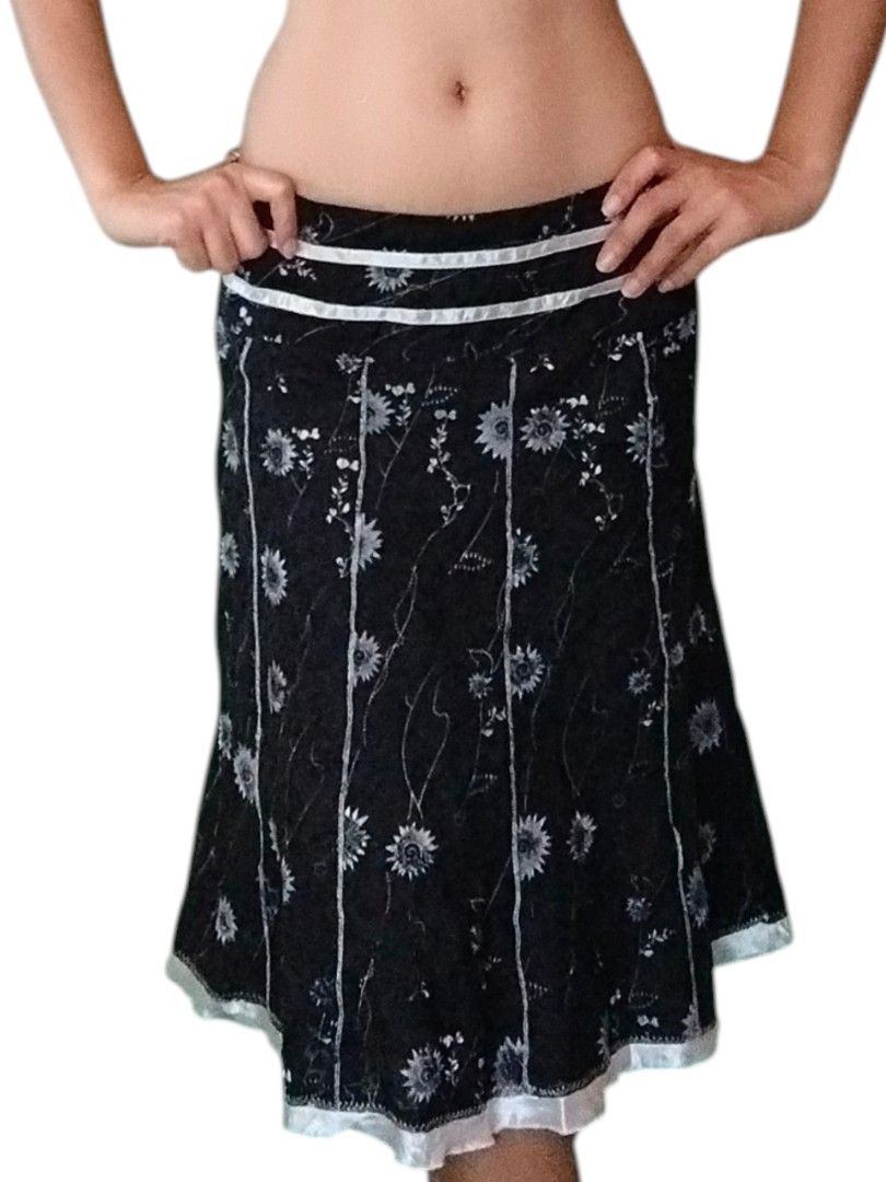 Y2k Low Waisted Midi Skirt (Category: Skirts) located in Dumanjug. Submitted by cebuanaavtg (Listing ID 1438519185, Image 3). Description: like new width: 28" length:23".