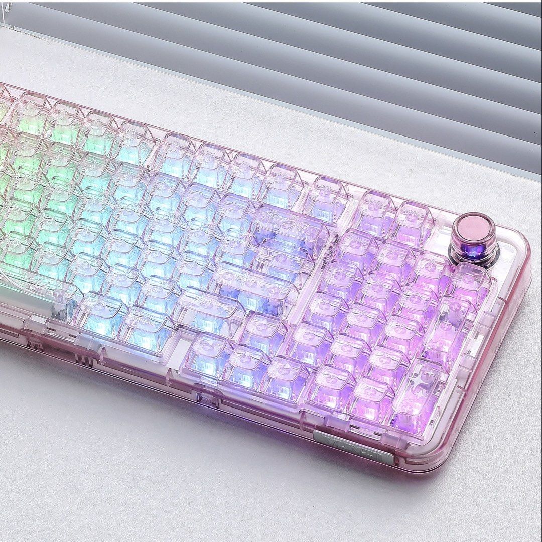 Yunzii X98 (in crystal white) (Category: Computer Keyboard) located in Manila. Submitted by preloved_byems.ph (Listing ID 1438505351, Image 3). Description: 1-PC Iransparent Keycaps 2- Multifunction Knob 3-PC Transparent Top Case 4- Pre-Lubed Linear switch 5- Slotted Plate 6-Gasket 7- Plate Foam 8-IXPE Switch Foam 9-PET Sound-Absorbing Filn 10-PCB 11-PORON Sound-Absorbing Pad 12- Rechargeable Batter 13- Silicone Dampener 14- Bottom Case 15- Adjus