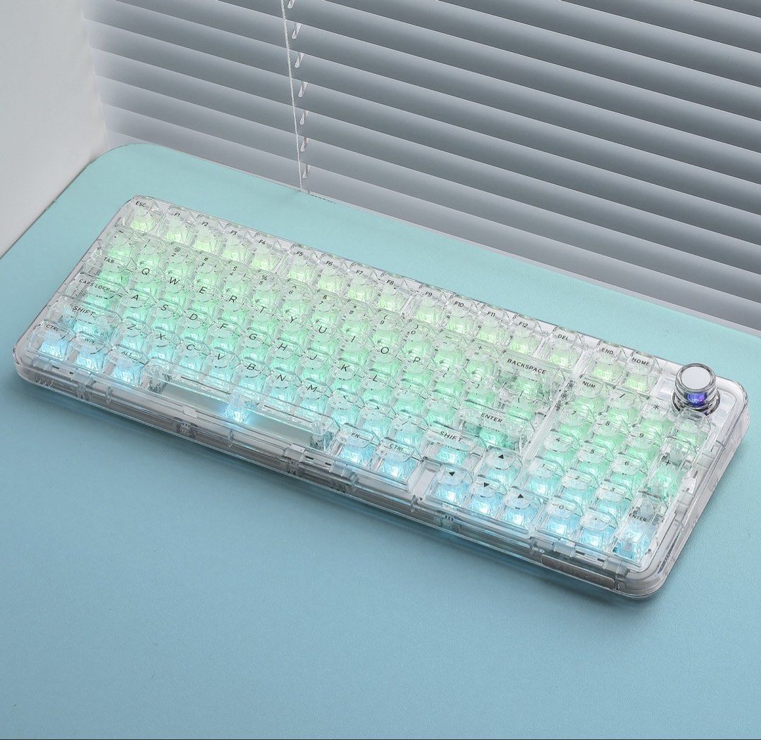 Yunzii X98 (in crystal white) (Category: Computer Keyboard) located in Manila. Submitted by preloved_byems.ph (Listing ID 1438505351, Image 1). Description: 1-PC Iransparent Keycaps 2- Multifunction Knob 3-PC Transparent Top Case 4- Pre-Lubed Linear switch 5- Slotted Plate 6-Gasket 7- Plate Foam 8-IXPE Switch Foam 9-PET Sound-Absorbing Filn 10-PCB 11-PORON Sound-Absorbing Pad 12- Rechargeable Batter 13- Silicone Dampener 14- Bottom Case 15- Adjus