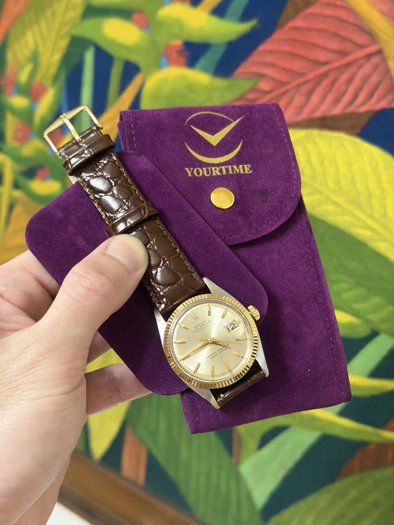 1963 Rolex Datejust 1601 Two Tone Pie Pan Dial (Category: Luxury Watches) located in Makati City. Submitted by timefocusph (Listing ID 1438872900, Image 1). Description: For sale: 1963 Rolex Datejust 1601 Two-Tone Silver Pie-Pan Dial • Ref. 1601 • 36mm case diameter • 880k serial (1963) • 2-year Yourtime Service Warranty until April 2028 (Serviced for ₱72k) • Hirch strap installed (NO BRACELET INCLUDED) Selling this for ₱195,000.00.