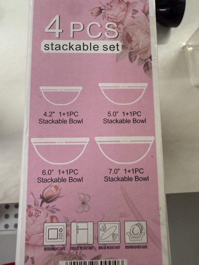 4-Piece Stackable Heat Resistant Glass Bowls458309952131584002